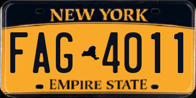 NY license plate FAG4011