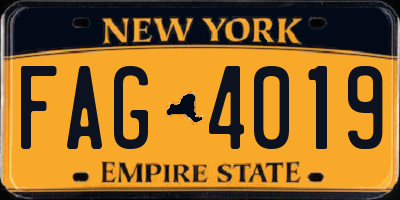 NY license plate FAG4019