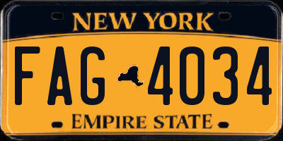 NY license plate FAG4034