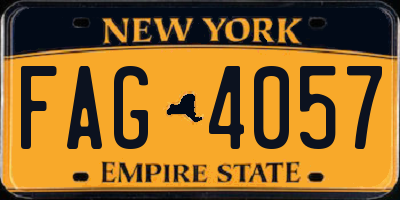 NY license plate FAG4057