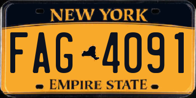 NY license plate FAG4091