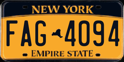 NY license plate FAG4094