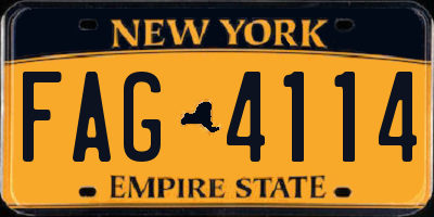 NY license plate FAG4114