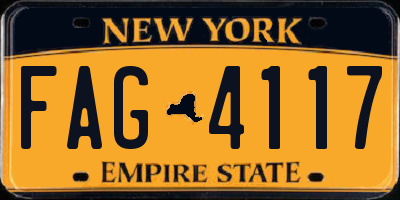 NY license plate FAG4117