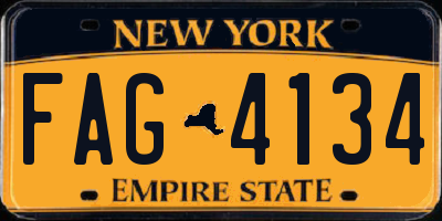 NY license plate FAG4134