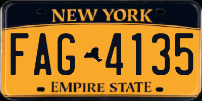 NY license plate FAG4135