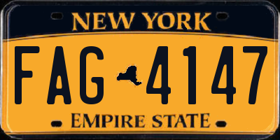 NY license plate FAG4147