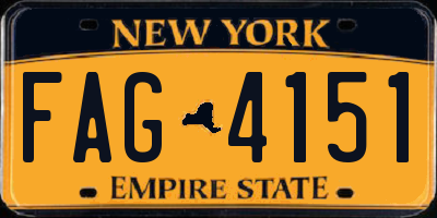 NY license plate FAG4151