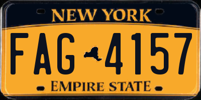 NY license plate FAG4157