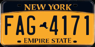 NY license plate FAG4171