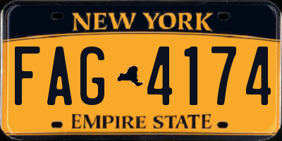 NY license plate FAG4174