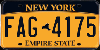 NY license plate FAG4175