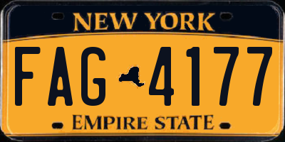 NY license plate FAG4177