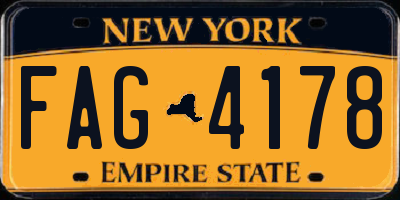 NY license plate FAG4178