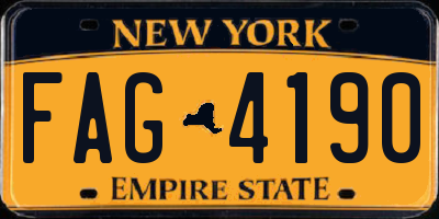 NY license plate FAG4190