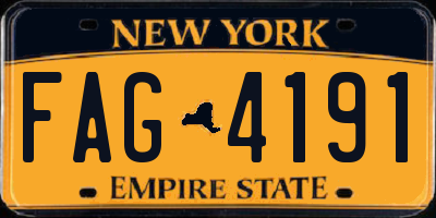 NY license plate FAG4191