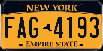 NY license plate FAG4193