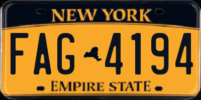 NY license plate FAG4194