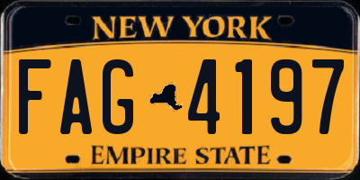 NY license plate FAG4197