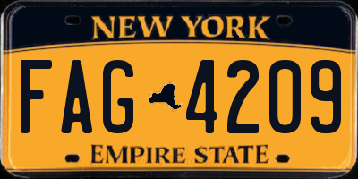 NY license plate FAG4209