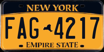 NY license plate FAG4217