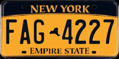 NY license plate FAG4227