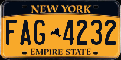 NY license plate FAG4232