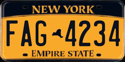 NY license plate FAG4234