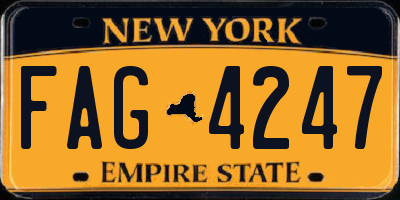 NY license plate FAG4247