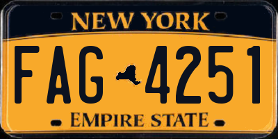 NY license plate FAG4251