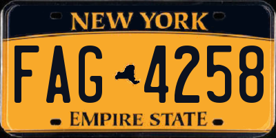 NY license plate FAG4258