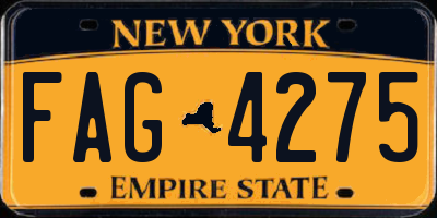 NY license plate FAG4275