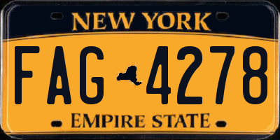 NY license plate FAG4278