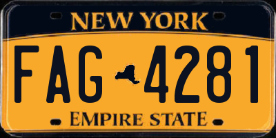 NY license plate FAG4281