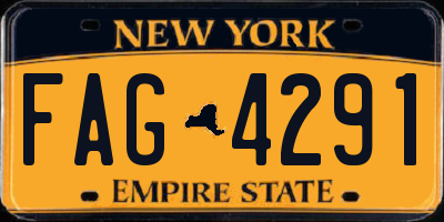 NY license plate FAG4291