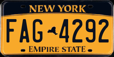 NY license plate FAG4292