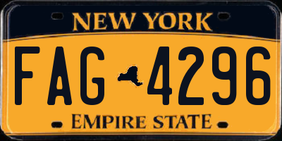 NY license plate FAG4296