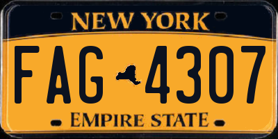 NY license plate FAG4307