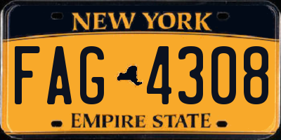 NY license plate FAG4308