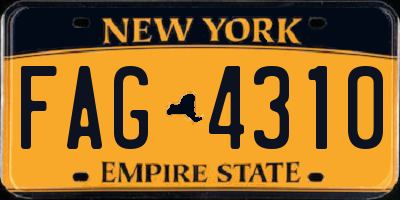 NY license plate FAG4310