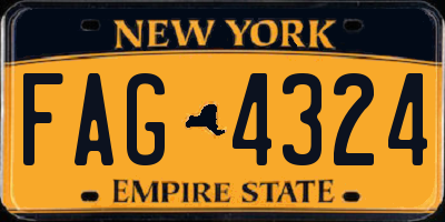 NY license plate FAG4324
