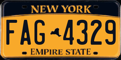 NY license plate FAG4329