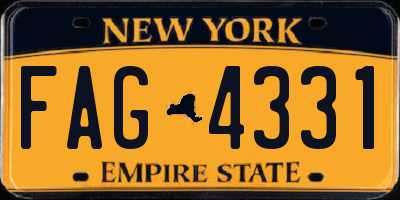 NY license plate FAG4331