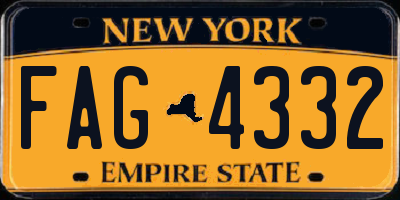 NY license plate FAG4332
