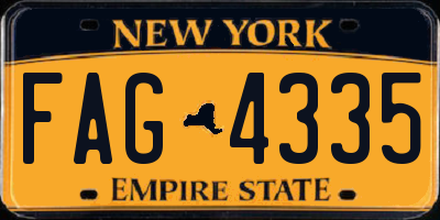 NY license plate FAG4335