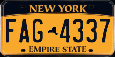 NY license plate FAG4337