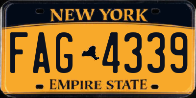 NY license plate FAG4339