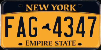 NY license plate FAG4347