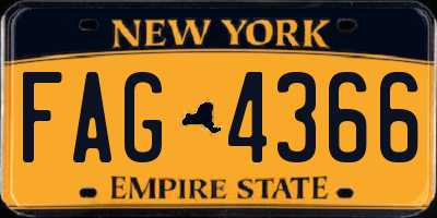 NY license plate FAG4366