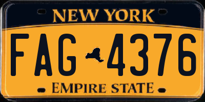 NY license plate FAG4376